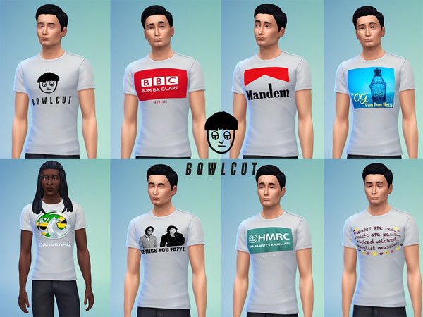 Sims 4 — Bowlcut Garms Collection by domcook — You ever heard of Bowlcut fam? The OG independent British clothing brand