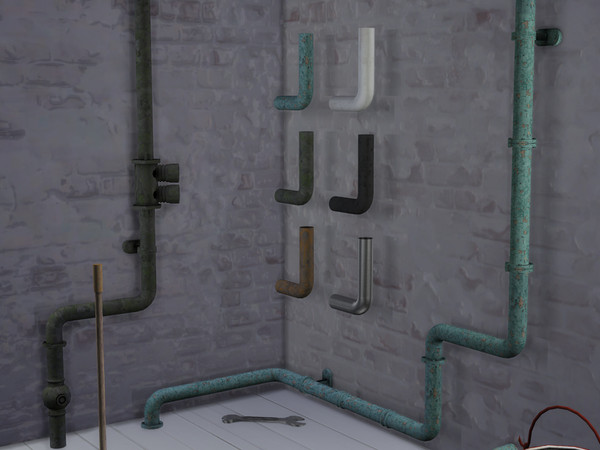 Sims 4 — Bend Up (right) by Cyclonesue — A 1 x 1 section of pipe from my pipe sets. Comes in 6 nice and not-so-nice