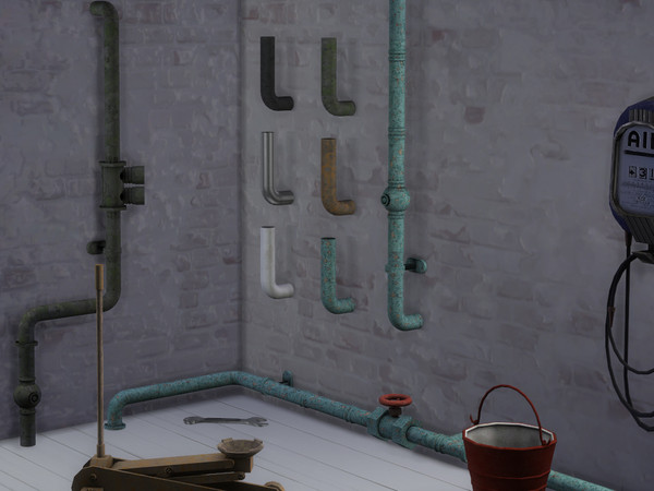 Sims 4 — Bend into Wall (down) by Cyclonesue — A 1 x 1 section of pipe from my pipe sets. Comes in 6 nice and not-so-nice