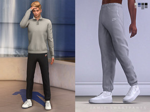 Sims 4 — Jamie Sweatpants by jwofles-sims — a pair of sweatpants/joggers for male sims, with an optional nike branding.