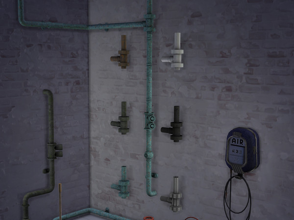 Sims 4 — Vertical Pipe Intersection (left) by Cyclonesue — A 1 x 1 section of pipe from my pipe sets. Comes in 6 nice and