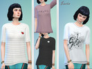Sims 4 — RedeMioschino - Moschino SP needed by Iczis — Recolor T-shirt of the stuff pack: Moschino. Four swatches. 