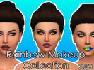 Sims 4 — Rainbow Makeup Pack by ZWHsims — a pack that includes rainbow blush/highlighter, rainbow eye shadow, and rainbow