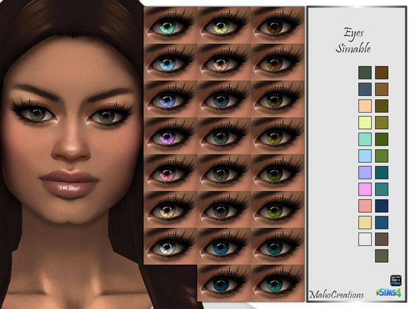 Sims 4 — Eyes Simable by MahoCreations — basegame toddler to elder female / male to find in facepaint disallow for