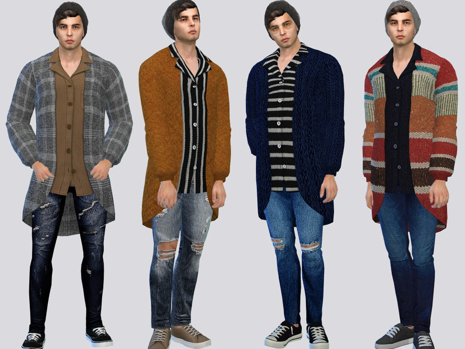 The Sims Resource - Long Male Cardigan