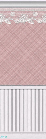 Sims 2 — Lace Walls - Plaid - Wine - 2A by maylynn55 — This wallpaper is wine/red with a plaid background and a lace
