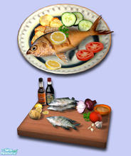 Sims 2 — Fried Fish (Mojarra) by Exnem — This is a typical mexican dish for your sims to cook. Mojarra is a dish composed
