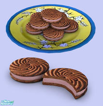 Sims 2 — Assorted Cookies Col#1 - Cerry Cream by Exnem — Vanilla with cherry cream filled cookies.