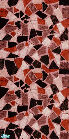 Sims 2 — Cherry Wood Kitchen-Mosaic Tile Wall by RockinRobin — Part of the Cherry Wood Kitchen Set.