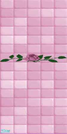 Sims 2 — leslie_bathroomtilep3 by peepers42 — bathroom tile in pink with a flower