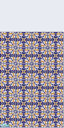 Sims 2 — Barcelona Tile Set - Blue Wall by s00z — 