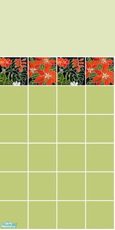 Sims 2 — Ghecko Tile Set - Green Wall by s00z — 