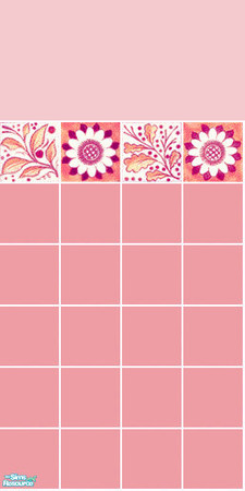 Sims 2 — Wildflower Tile Set - Pink Wall by s00z — 