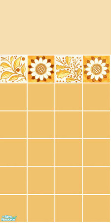 Sims 2 — Wildflower Tile Set - Orange Wall by s00z — 