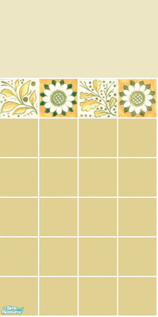 Sims 2 — Wildflower Tile Set - Beige Wall by s00z — 