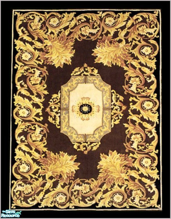 Sims 2 — NK Not Quite Oriental Rugs - Brown Gold by MoMama — A brown rug with gold overlay. Good for a formal dining room