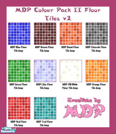 Sims 2 — MDP Colour Pack II Floor Tiles v2 by MelandStv — There are 10 colourful floors in this set. I can't decide if I