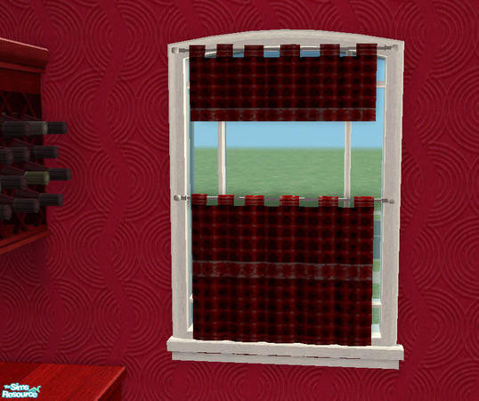 Sims 2 — Cherry Wood Kitchen-Curtains by RockinRobin — Part of the Cherry Wood Kitchen Set.