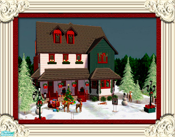 Sims 2 — Holiday House & Gift Shop by Pinecat — THIS BEAUTIFUL HOUSE IS ALL DRESSED UP FOR THE HOLIDAYS! Down: Gift