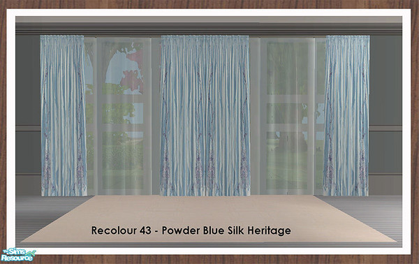 Sims 2 — Curtain Recolour - Powder Blue Heritage by simtomatic — Recolours all files in powder blue silk heritage.