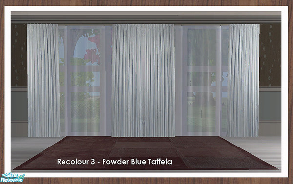 Sims 2 — Curtain Recolour - Powder Blue Taffeta by simtomatic — Recolours all files in powder blue taffeta with a powder