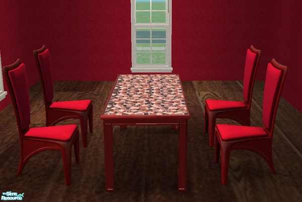 Sims 2 — Cherry Wood Kitchen-Dining Table by RockinRobin — Part of the Cherry Wood Kitchen Set.