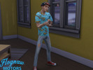 Sims 4 — FLOG GNAW Motors Flame Button Up Shirt by N0vacane — This button up shirt is a base game shirt,basically this is