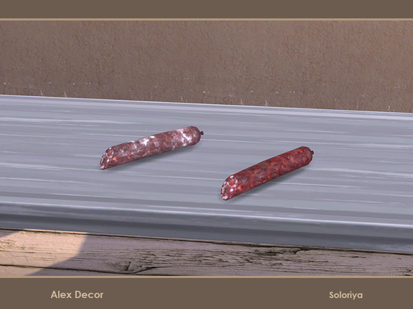 Sims 4 — Alex Decor. Sausage by soloriya — Decorative sausage. Part of Alex Decor set. 2 color variations. Category:
