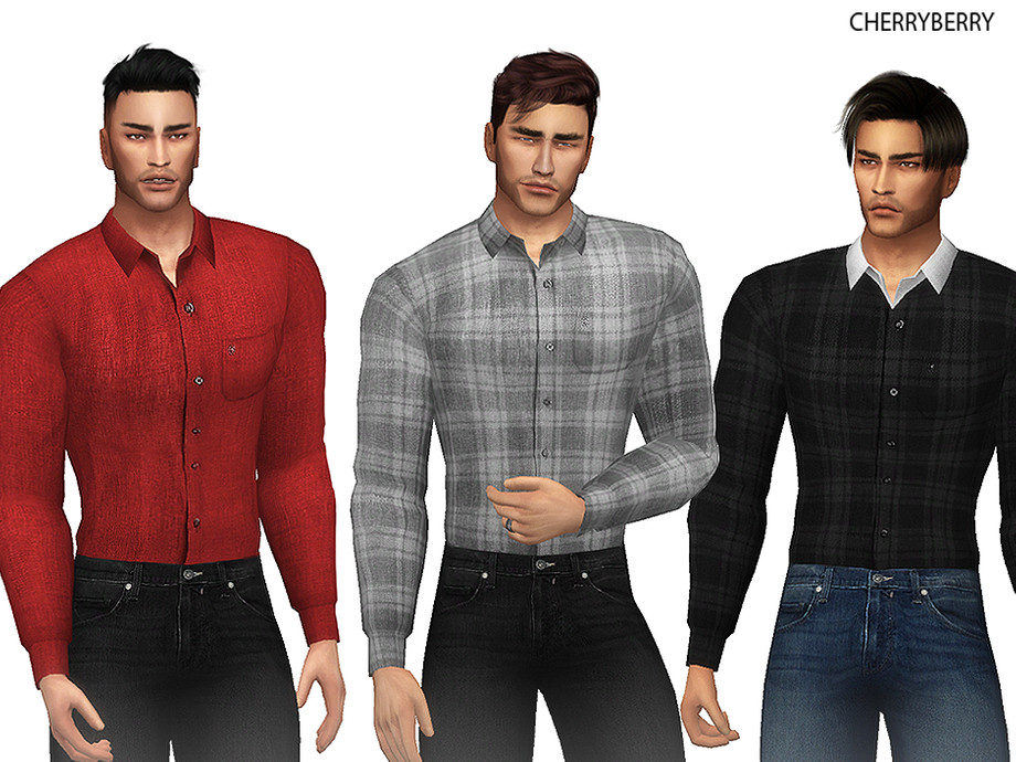 The Sims Resource - Linen Men's Shirt