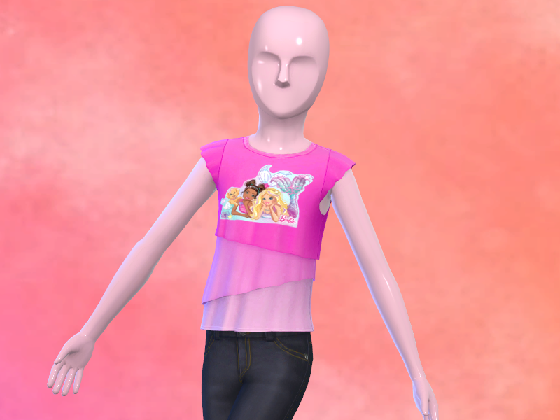 The Sims Resource - Barbie Kids Top
