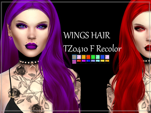 Sims 4 — WINGS-TZ0410 Recolor MESH NEEDED by Reevaly — Mesh by wingssims 16 Swatches. For Female.