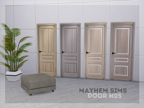 Sims 4 — Door N05 by mayhem-sims — 4 colors new HQ texture New door handle mesh, all LODs Base game compatible