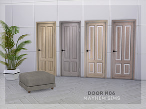 Sims 4 — Door N06 by mayhem-sims — 4 colors new HQ texture New door handle mesh, all LODs Base game compatible