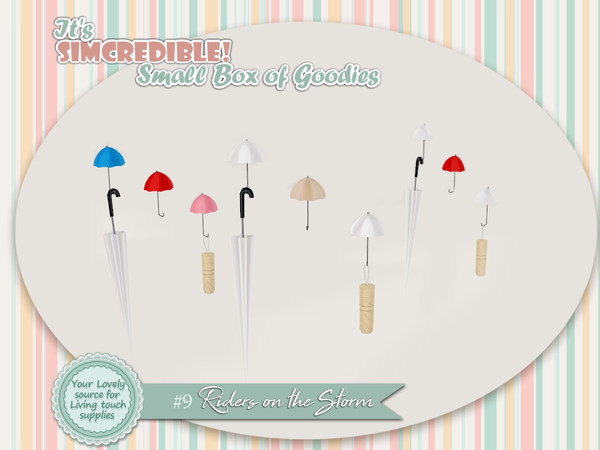 Sims 4 — Riders on the storm - Umbrella Rack 15 - REQUIRES SEASONS by SIMcredible! — It's SIMcredible! Small box of
