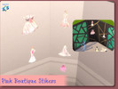 Sims 4 — Pink Boutique Stikers by ReiChan493 — Wall decorations for dress shop, in 5 variations. I hope you like it ^ ^