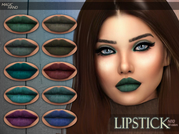 Sims 4 — [MH] Lipstick N10 by MagicHand — --10 available colors-- --Compatible with HQ settings-- --CAS thumbnail-- Have