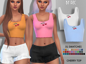 Sims 4 — Cherry Top 898667 by Pinkzombiecupcakes — -31 swatches -CAS thumbnail -Teen/young adult/adult/elder