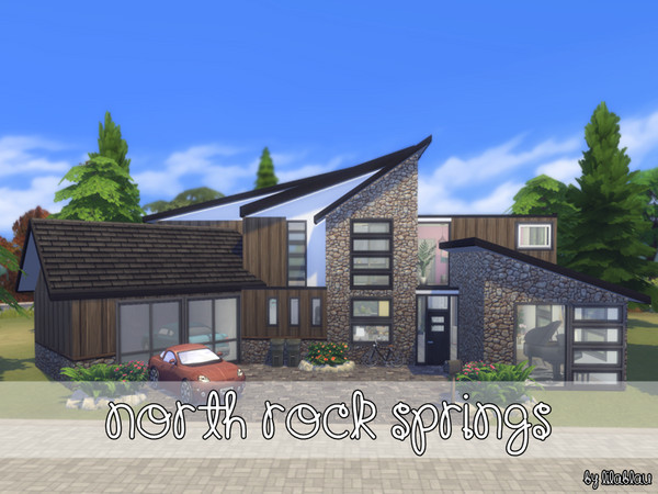 Sims 4 — North Rock Springs - NoCC by LilaBlau — Family Home for 1-4 Sims Particularities: - 3 bedrooms - 2 Bathrooms -