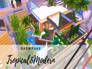 Sims 4 — Tropical&Modern by DrewFake — *The house contains: 3 Bedrooms 3 Bathrooms Kitchen with Dining Room and Bar