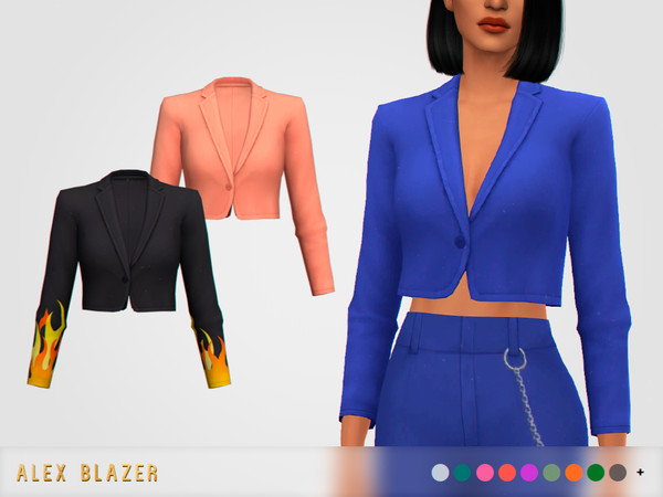 Sims 4 — [pixelette] Alex Blazer by pixelette — - New mesh / EA mesh edit - BGC - All LODs - 48 swatches - Disallowed for