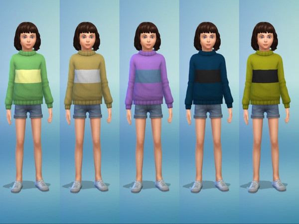 Sims 4 — UNDERTALE Chara - Holiday Celebration needed by chicflic — A recolor of the child sweatshirt to match Chara's