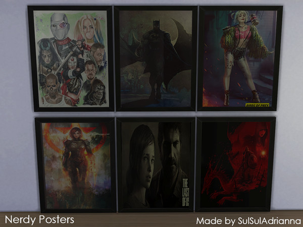 Sims 4 — Nerdy Poster Set by SulSulAdrianna — 6 large sized posters of some of my favorite games/movies/characters. I
