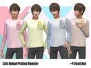Sims 4 — Cute Animal Printed Sweater by TheFoxmanID — Base Game Compatible Cute Sweater With Cute Animal Print on the