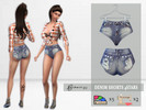 Sims 4 — Denim Shorts 4Stars by Binari01 — Denim Shorts 4Stars Created for: The Sims 4 Female, Teen-Elder Custom Shadow