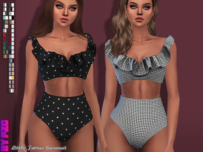 Sims 4 — Little Tartan Swimsuit 90110(mesh required) by Pinkzombiecupcakes — -34 swatches -CAS custom thumbnail included