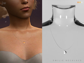 Sims 4 — Emilie Necklace by jwofles-sims — a chain necklace with a round pendant which comes in rose gold, gold and