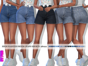 Sims 4 — Denim Jeans Shorts 980911 by Pinkzombiecupcakes — Denim Jeans Shorts available in 20 colours.