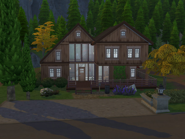 Sims 4 — Forest Cabin / No CC by dariawiec93 — This house is a cabin style building originally situated in Glimmerbrook.