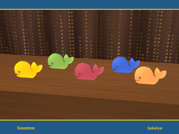Sims 4 — Susanna Decor. Whale by soloriya — Decorative wooden toy whale. Part of Susanna set. 5 color variations.