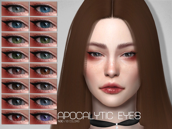 Sims 4 — LMCS Apocalytic Eyes N30 (HQ) by VELYSEA — -New Mesh -16 swatches -All Skin